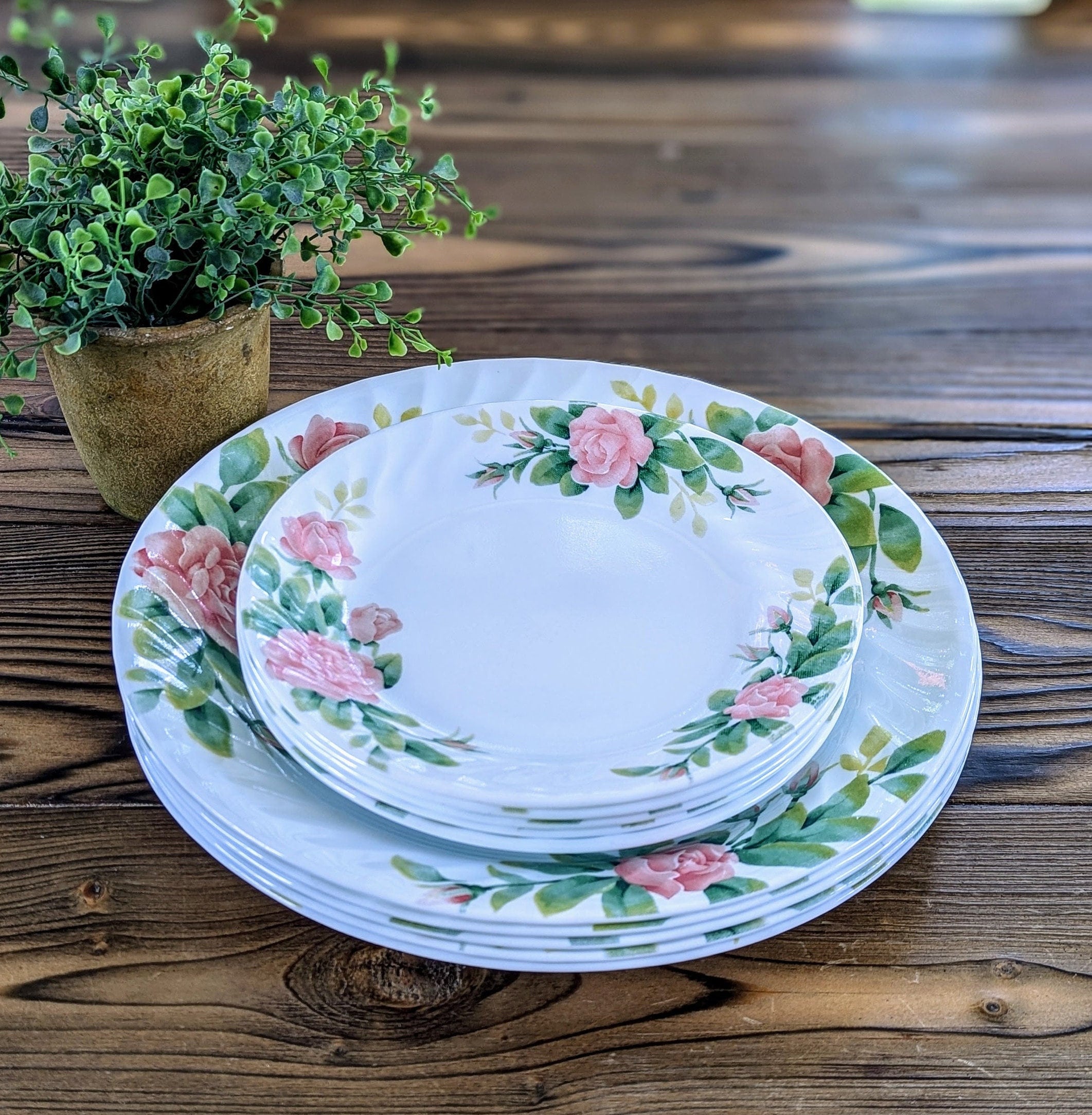 Corelle Dinnerware Set Corelle Rose Calico Rose (Corelle) Luncheon
