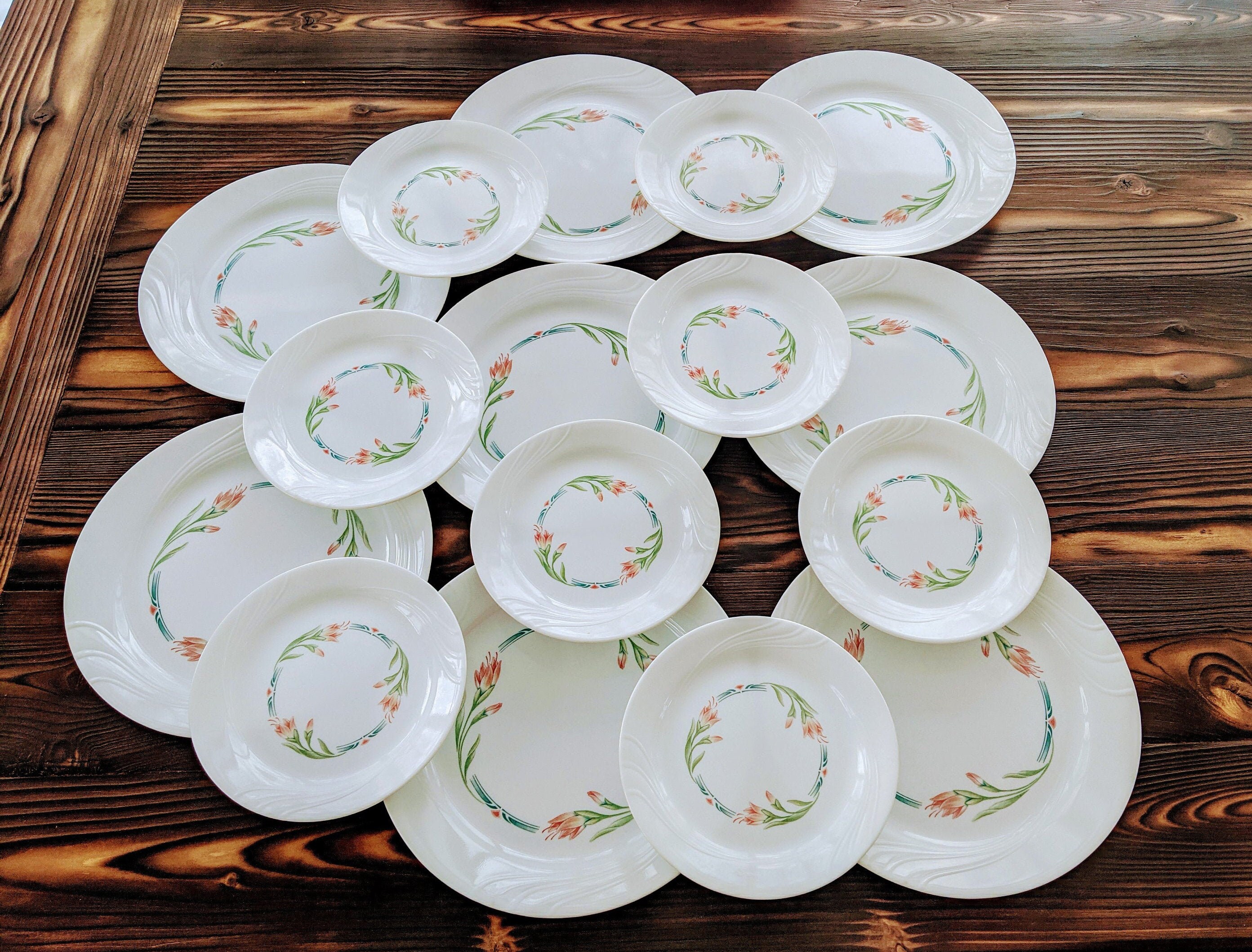 Vintage Corelle Plate Set 16 Pieces Corelle Spring Breeze Etsy