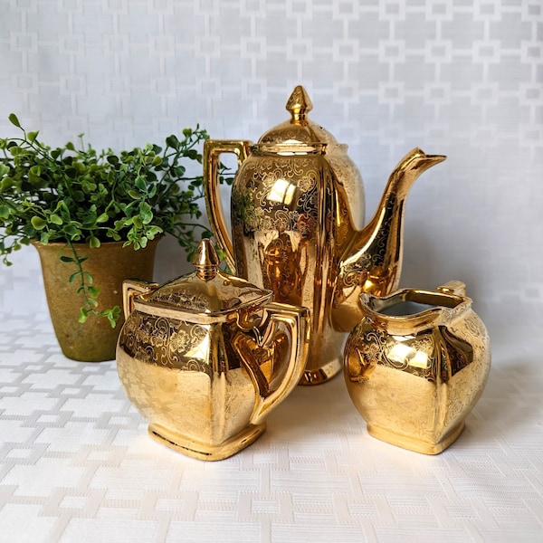 Gold Plated Tea Set Etsy