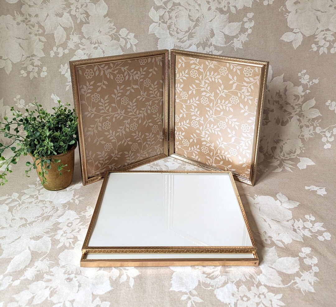 Set of 4 Vintage Gold Metal Picture Frames 8x10, Table Number Holder ...