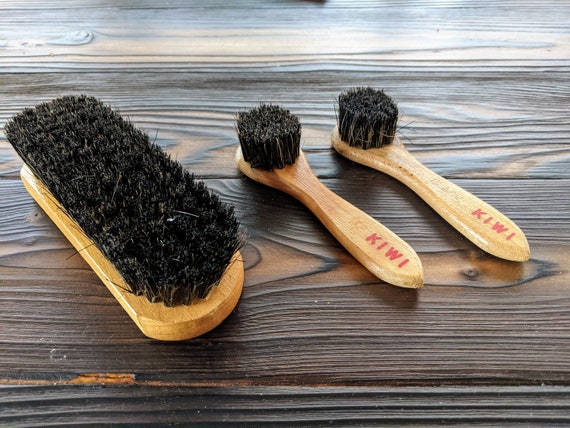 Vintage Kiwi Horse Hair Brushes for Clothes and Shoes Rustic