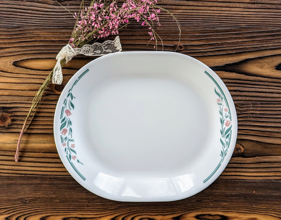 Vintage Corelle Serving Platter Corning Corelle Rosemarie Oval Tray