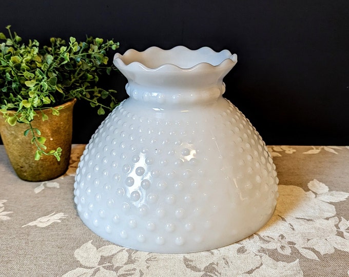 Vintage Replacement Globe Milk Glass Hobnail Lampshade Hobnail Light