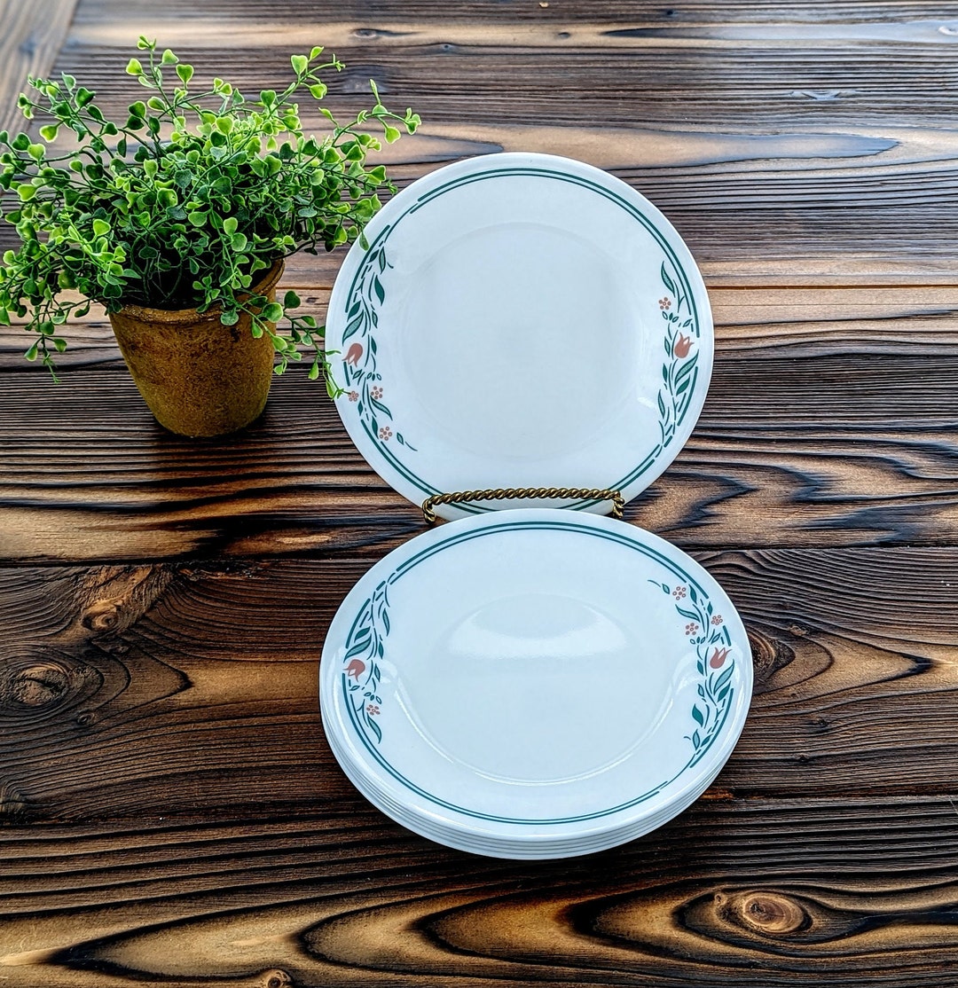 Vintage Corelle Bread Plates Set of 6 Corelle Rosemarie Dessert Dishes