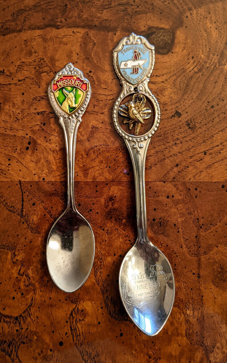 Vintage Collectible Souvenir Spoons Antique Silver Spoons Etsy