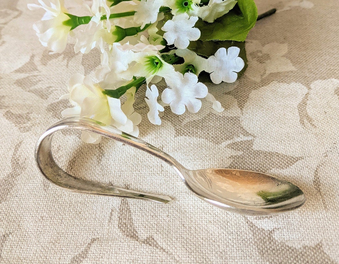 Vintage Silver Baby Spoon Curved Handle Baby Spoon New Baby Etsy