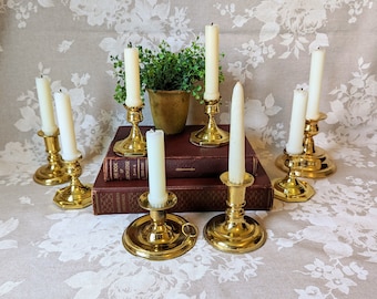 Vintage Brass Candlestick Lot of Gold Candle Holders Brass Candlestick Centerpiece Wedding Table Candles Rustic Mantel Decor Gold Tablescape