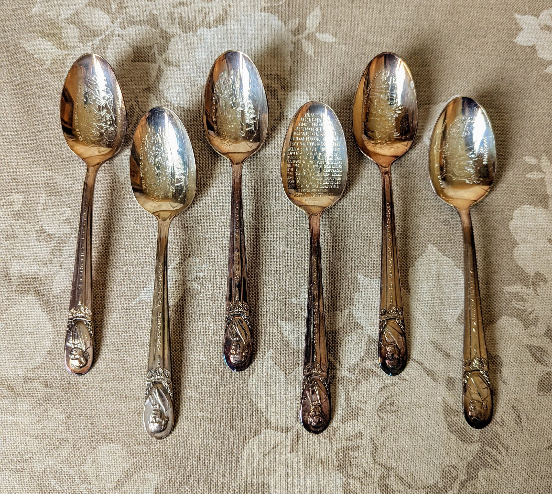 Vintage Presidential Collector Spoons Set of 12 Silverplate Etsy