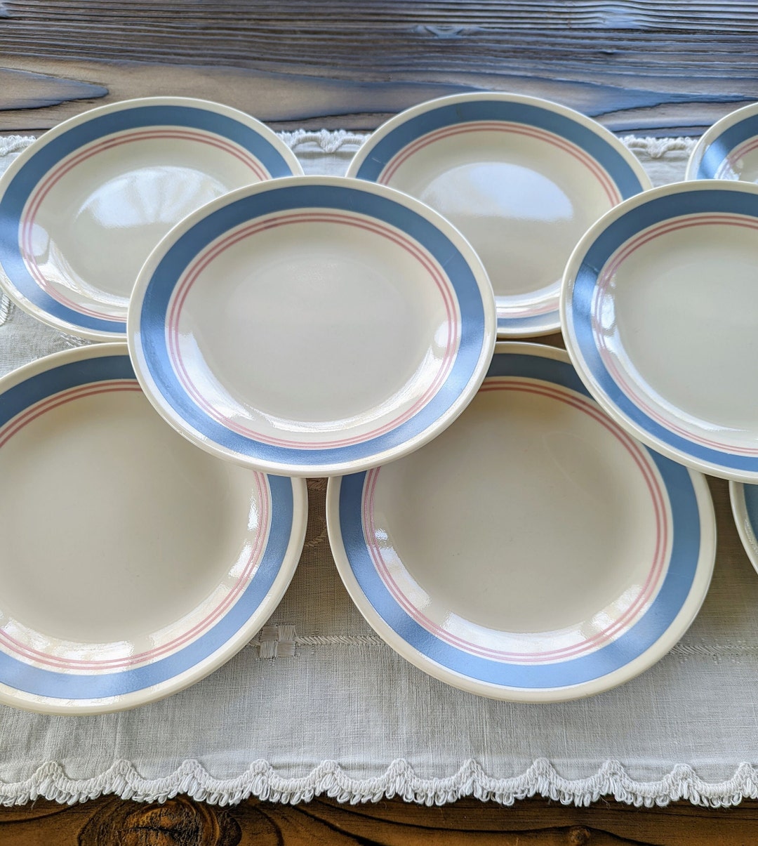 Vintage Corelle Bread Plates Set of 10 Corelle Colonial Blue Etsy