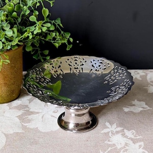 Vintage Rogers Silverplate Pedestal Candy Dish, Silver Vanity/Jewelry Tray, Silver on Copper Pillar Candle Holder, Small Jewelry Holder