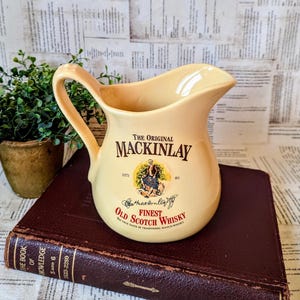 Vintage Advertising Scotch Whiskey Water Jug Mackinlay Old Scotch Whiskey Pitcher Seton Pottery England, Distillery Advertising Collectible