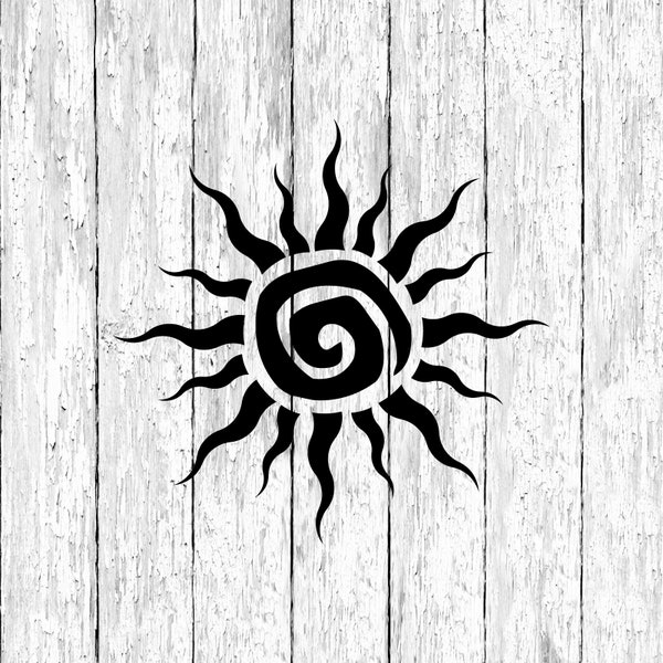 Tribal Sun Decal | Laptop Stickers | MacBook Decal | Car Decal | Vinyl Decal | Decals | Cool Stickers | Sun Stickers | Water Bottle Decal