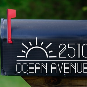 Personalized Mailbox Decal | House Number and Address | Beach House Vinyl Decal | Street Address Decals | Mailbox Stickers | Summer Decal