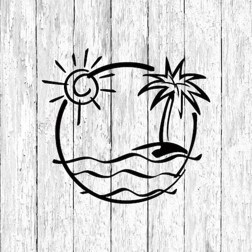 Beach Decal Laptop Stickers Water Bottle Decal Macbook Decal Etsy