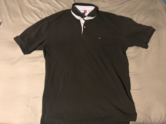 tommy hilfiger black polo t shirt