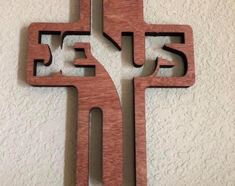 Blocked Jesus wood cross