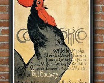 A1 A2 A3 A4 A5 Gone Feeding the Chicken Hens Vintage Art Print Poster