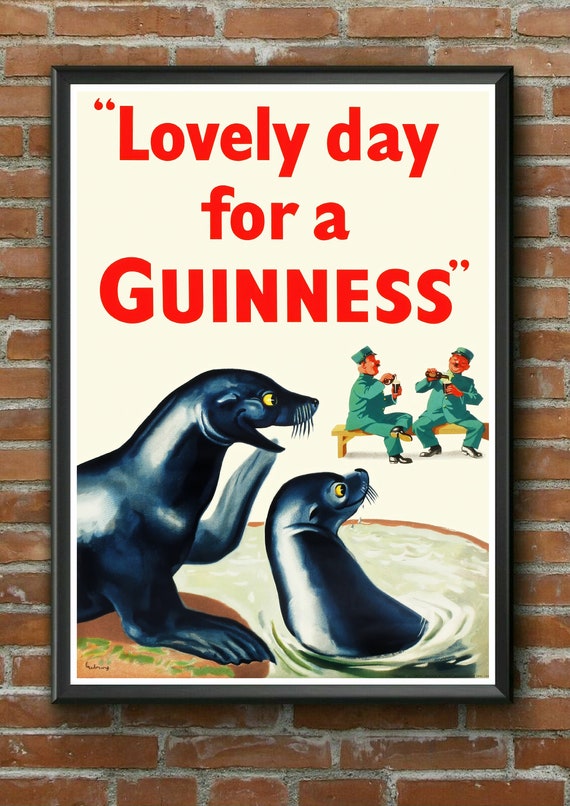 Vintage Guinness Time Christmas Advertisement Poster Print A3//A4