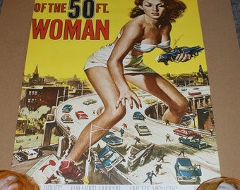 Attack of the 50 Ft Woman Sci Fi Movie Poster - Professionally Printed Wall Art - Last Remaining A2 Size