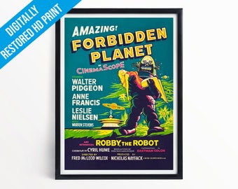 Forbidden Planet Sci fi movie poster print - A5 A4 A3 - Professionally Printed Wall Art