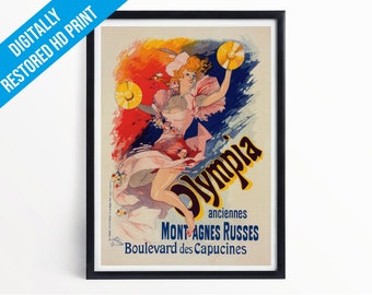 Vintage French Posters: Art Nouveau Print - Olympia - A5 A4 A3 - Professionally Printed Wall Art