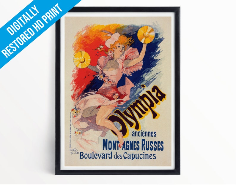 Vintage French Posters: Art Nouveau Print Olympia A5 A4 A3 Professionally Printed Wall Art image 1