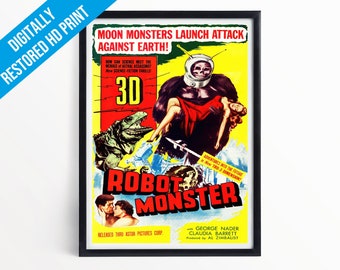 Robot Monster Sci Fi Movie Film Poster Print - A5 A4 A3  - Professionally Printed Classic 50's Scifi Posters
