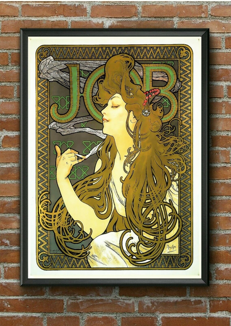 Alphonse Mucha Art Nouveau Poster Prints Job Cigarettes A4 | Etsy