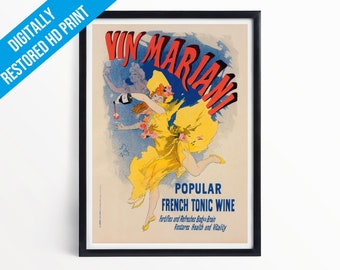 Vintage French Posters: Art Nouveau Print - Vin Mariani - A5 A4 A3 - Professionally Printed Wall Art