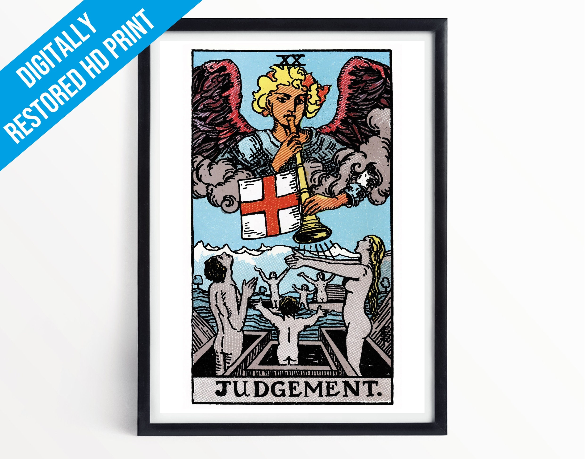 Tarot Card Poster Print Judgement A5 A3 Rider Waite Etsy