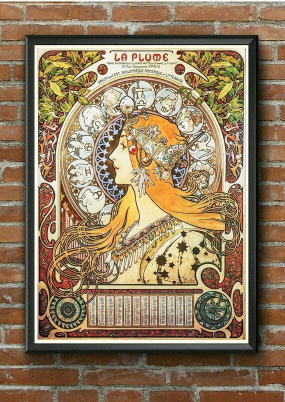 Bieres de la Meuse A4 Size Mini Poster Alphonse Mucha Art Nouveau Print