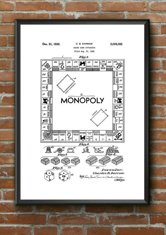 Monopoly Board Wall Art Printable Board Game Invention In, 60 OFF