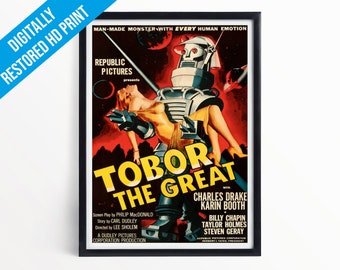 Tobor the Great Sci fi movie poster print - A5 A4 A3 - Professionally Printed Wall Art