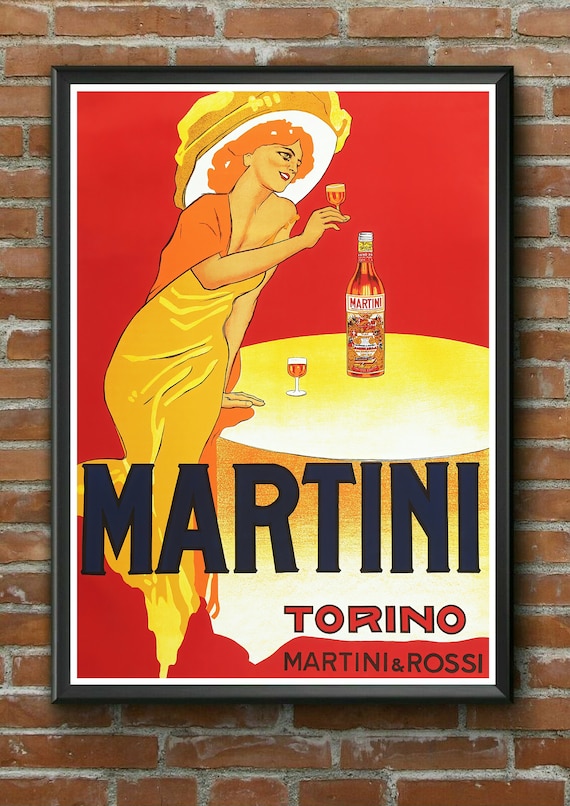 Vintage Alcohol Advertising Martini 2 Art Deco Poster Print Etsy