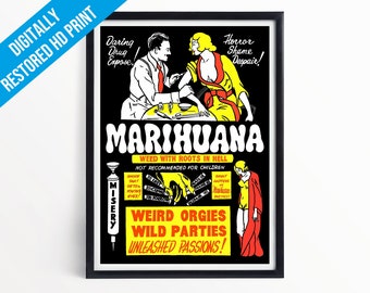 Marihuana Anti Drug Movie Film Poster Print - A5 A4 A3  - Professionally Printed Wall Art