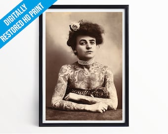 Tattoo / Body Art Tattoo's Poster Print - Maud Wagner Tattoo Print - A5 A4 A3 - Professionally Printed Wall Art