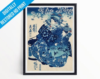 Ogiya Uchi Hanaogi - Utagawa Kuniyoshi Japanese Art Poster Print - A5 A4 A3  - Professionally Printed Wall Art