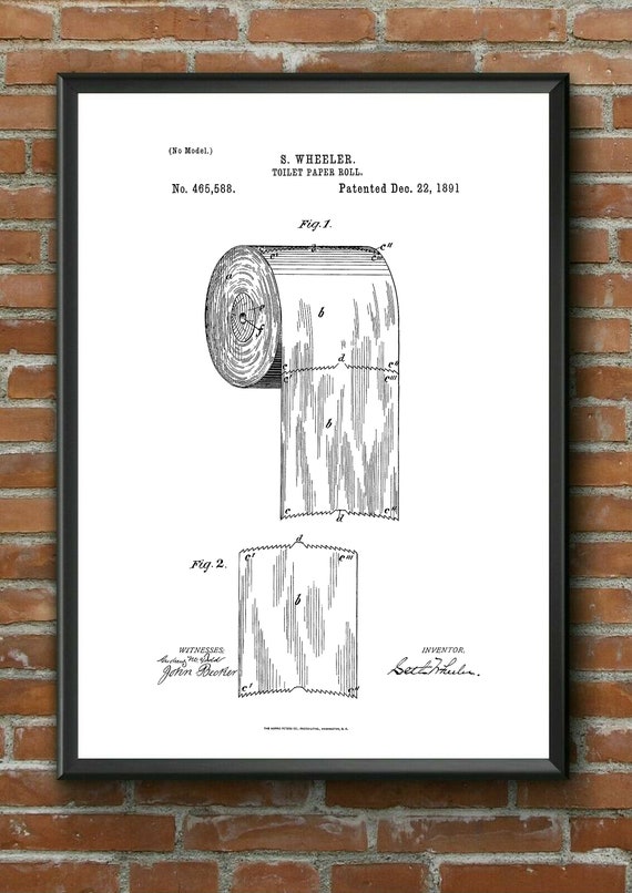 Toilet Roll Loo Tissue Paper Patent Print A5 A4 A3 - Etsy Israel