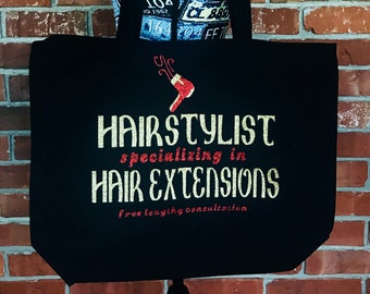 Hair stylist Hair Extensions Tote Bag/Durable Canvas Hairstylist Tote/Hairdresser Tote Bag/Promotional Tote/Friend gift/Freelance Gift