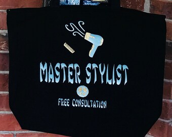 Hairstylist Gift Canvas Tote Bag/Hairdresser Gift/Cosmetologist Gift/Hairstylist Promotional tote Bag/Cosmetologist Student Gift Bag