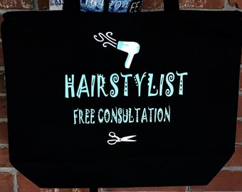 Hair stylist Promotional Tote Bag/Stylist Tote Bag/Hairstylist Gift/Hairdresser Tote Bag/Hairstylist Gift/Personalize tote Bag