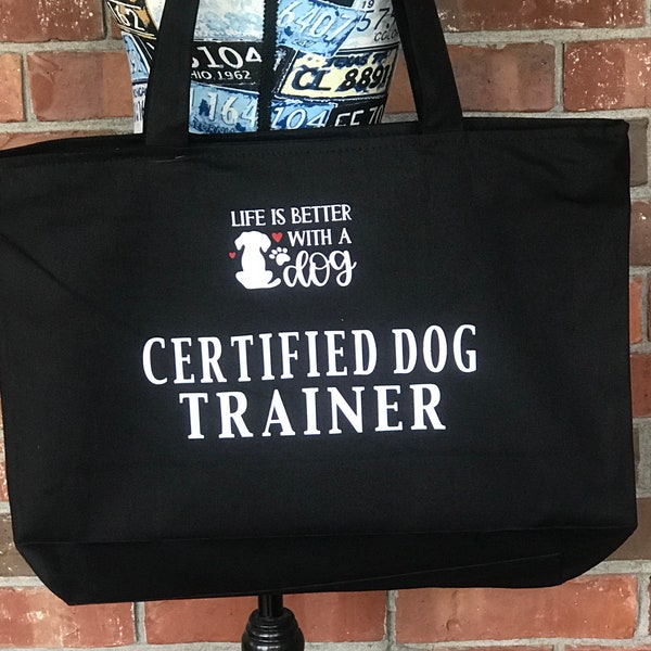 Dog Trainer Gift Personalize promotional Tote Bag/ Dog Trainer Gift/Certified Dog trainer/Freelance/Self Employed