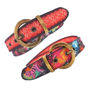 SeeDrachen - Fabric reversible belt Vegan / Recycled / Handmade (Design MB27 & MB12)