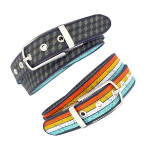 SeeHeld - Fabric reversible belt Vegan / Recycled / Handmade (Design MB22 & MB42)