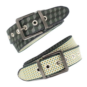 Reversible fabric belt / Vegan / Recycled / Handmade (SeeSturm MB22 & MB29)