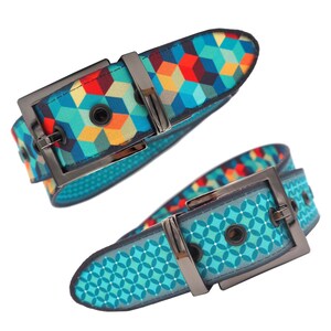 Reversible fabric belt / Vegan / Recycled / Handmade (SeeKing MB21 & MB28)