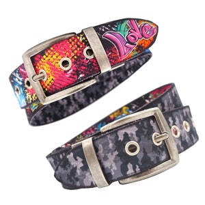 Reversible fabric belt / Vegan / Recycled / Handmade (SeeFunk MB11 & MB12)