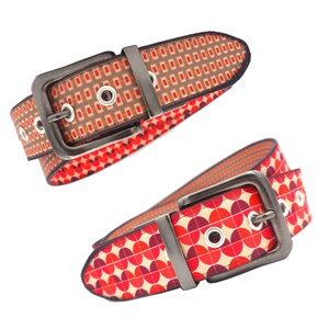 Reversible fabric belt / Vegan / Recycled / Handmade (SeeKoralle MB37 & MB34)