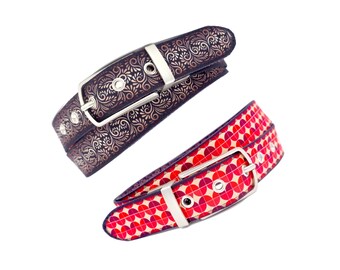 SeeFeuer - Fabric Reversible Belt Vegan / Recycled / Handmade (Design MB26 & MB34)