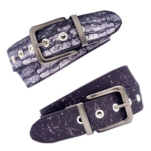 Reversible fabric belt / Vegan / Recycled / Handmade (SeeSchwärze MB43 & MB44)